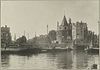 Stadsgezicht met toren en dekschuiten in het water - Amsterdam - 20318896 - RCE -  Schreierstoren: Stadsgezicht met toren en dekschuiten in het water 