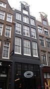 Pand met halsgevel met gedeelde vleugelstukken van uitzonderlijk type en ornament in de afdekking