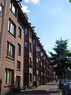 Van-Hallstraat-501.JPG -  Woonblok Van Hallstraat te Amsterdam West, arbeiderswoningen ontworpen door Jop van Epen en Hein Berlage, bouwjaar 1917-1918 voor de Algemene Woningbouw Vereniging (AWV) 