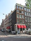 Hoekhuis. Gevel onder rechte lijst