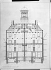Tekening doorsnede naar achter reconstructie Rijksdienst voor de Monumenten Zorg 1982 - Amsterdam - 20015224 - RCE -  Trippenhuis: tekening doorsnede naar achter reconstructie Rijksdienst voor de Monumenten Zorg 1982 