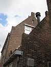 Hoogstraat 3, achterzijde -  Hoogstraat 3, achterzijde topgevel met vlechtingen, Edam
