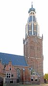 Zuiderkerk2 Enkhuizen -  Zuiderkerk in Enkhuizen gezien vanaf de noordzijde