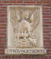 Pand met trapgevel met gevelsteen 'trou moet blijcke anno 1609' haarlemse trant