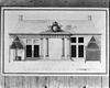 Achterzijde frontgebouw, met dwarsdoorsneden twee huisjes, tekening door L. Viervant, in het Teylers Museum - Haarlem - 20096592 - RCE -  Teylershofje: Achterzijde frontgebouw, met dwarsdoorsneden twee huisjes, tekening door L. Viervant, in het Teylers Museum 