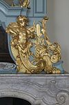 Interieur, schoorsteenboezem, detail van Neptunus in hout - Haarlem - 20353758 - RCE -  Frans Halsmuseum: Interieur, schoorsteenboezem, detail van Neptunus in hout (opmerking: Gefotografeerd voor: P.M. Fischer, Ignatius en Jan van Logteren, Alphen a/d Rijn 2005.) 