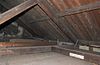 Interieur gebouw L (smederij), zolder, dakconstructie - Haarlem - 20333428 - RCE -  Ripperdakazerne: Interieur gebouw L (smederij), zolder, dakconstructie 