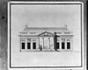 Front, met doorkijkje door de poortdoorgang, tekening door L. Viervant, in het Teylers Museum - Haarlem - 20096590 - RCE -  Teylershofje: Front, met doorkijkje door de poortdoorgang, tekening door L. Viervant, in het Teylers Museum 