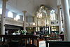 Lutherse kerk met zwaan en orgel -  Orgel in Lutherse kerk, Witte Herenstraat, Haarlem.  View of organ in Lutheran church of Haarlem - note the swan, symbol of the Lutheran faith.