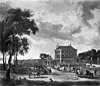 Schilderij van het huis Zwanenburg, geschilderd door Dick Maas in 1702. Het schilderij was bedoeld als schoorsteenstuk voor de rode zaal van het gemeenlandshuis in Leiden. - Halfweg - 20099866 - RCE -  Gemeenlandhuis van Rijnland - Zwanenburg: Schilderij van het huis Zwanenburg, geschilderd door Dick Maas in 1702. Het schilderij was bedoeld als schoorsteenstuk voor de rode zaal van het gemeenlandshuis in Leiden. 
