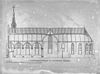 Lengtedoorsnede naar het noorden - Hoorn - 20115714 - RCE -  Noorderkerk: lengtedoorsnede naar het noorden 