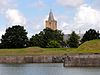 Zicht op Naarden zuidzijde -  Zicht op de vesting Naarden met de Grote of Sint-Vituskerk