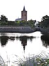 Zicht op Naarden westzijde1 -  Zicht op de vesting Naarden met de Grote of Sint-Vituskerk