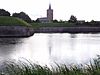 Zicht op Naarden westzijde2 -  Zicht op de vesting Naarden met de Grote of Sint-Vituskerk