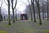 Beeckestijn hekpijlers nabij rozentuin -  Brick gateposts near the rose garden, Beeckestijn, Velsen-Zuid 