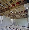 Interieur, balkenplafond met schildering, tijdens restauratie - Deventer - 20336332 - RCE -  Balkschildering/ Plafondschildering: Interieur, balkenplafond met schildering, tijdens restauratie 