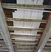 Interieur, gedeelte balkenplafond met schildering, tijdens restauratie - Deventer - 20336334 - RCE -  Balkschildering/ Plafondschildering: Interieur, gedeelte balkenplafond met schildering, tijdens restauratie 