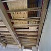 Interieur, gedeelte balkenplafond met schildering, tijdens restauratie - Deventer - 20336335 - RCE -  Balkschildering/ Plafondschildering: Interieur, gedeelte balkenplafond met schildering, tijdens restauratie 