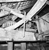 Interieur van watergedreven molen met onderslagrad, spoorwiel met steenschijf - Haaksbergen - 20283571 - RCE -  Oostendorperwatermolen: Interieur van watergedreven molen met onderslagrad, spoorwiel met steenschijf 