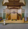 Interieur, preekstoel onder het orgel