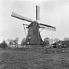 Korenmolen van voren gefotografeerd - Staphorst - 20204294 - RCE -  De Leijen: Korenmolen van voren gefotografeerd 