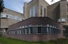 Kenmerkende expressionistische hoekoplossing.De Oude Ambachtsschool. Mimosastraat nr. 1 te Zwolle