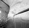Interieur spiltrap torentje verbreizeld door roesten van ijzer. - Amersfoort - 20009319 - RCE -  Onze Lieve Vrouwetoren: interieur spiltrap torentje verbreizeld door roesten van ijzer. 