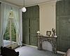 Interieur, eerste verdieping, overzicht kamer rechtsachter met schouw en kastenwand - Baarn - 20338480 - RCE -  Villa Pera: Interieur, eerste verdieping, overzicht kamer rechtsachter met schouw en kastenwand 