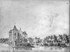 Kasteel en tuin naar waterverftekening door J.de Beyer in de verzameling van het Rijksbureau - Werkhoven - 20253527 - RCE -  Beverweert: kasteel en tuin naar waterverftekening door J.de Beyer in de verzameling van het Rijksbureau 