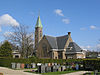 Vinkeveen, Herenweg 201, NH kerk noordwest - img5442 -  Kruiskerk uit 1930. Architect B. Plooij. Amsterdamse School invloeden. Vergelijk deze kerk met die in de Amstelhoek. 