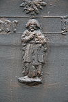 Wilnis, Koningin Julianastraat 23, NH kerk, klok, detail Johannes de Doper -img0179 -  detail: Johannes de Doper als drager van het Lam Gods 