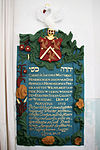 Wilnis, Koningin Julianastraat 32, NH kerk, gedenksteen vorige kerk -img6114 -  Gedenksteen ter herinnering aan de eerste steenlegging op woensdag 26 augustus 1739 van de vorige kerk. Op 16 augustus 1876 stortte de toren op de kerk, zodat nieuwbouw noodzakelijk was. Deze kerk stond op de plaats van het huidige kerkhof. De steen bevindt zich in de consistoriekamer 