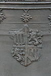 Wilnis, Koningin Julianastraat 23, NH kerk, klok, detail wapen Merode -img0221 -  Detail: wapen van Henricus van Merode, schenker van de klok samen met zijn vrouw. 