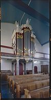 Interieur, aanzicht orgel, orgelnummer 885 - Linschoten - 20349217 - RCE -  Nederlands Hervormde Kerk: Interieur, aanzicht orgel, orgelnummer 885 (opmerking: Gefotografeerd voor Het Historische Orgel in Nederland 1819-1840, bladzijde 207) 