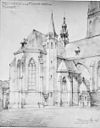 Restauratie tekening koor door W.Kromhout - Rhenen - 20186245 - RCE -  Cunerakerk En Toren: restauratie tekening koor door W.Kromhout 