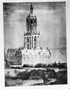 Naar tekening van P.Saenredam - Rhenen - 20186088 - RCE -  Cunerakerk En Toren: naar tekening van P.Saenredam 