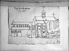 Gezicht op de kerk vanuit het zuiden, Gemeente archief topografische atlas supplement nummer 1041 - Utrecht - 20232651 - RCE -  Sint Janskerk: gezicht op de kerk vanuit het zuiden, Gemeente archief topografische atlas supplement nummer 1041 