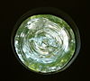 Hamtoren detail met kroonglas maanglas of schijvenglas -  Hamtoren detail kroonglas/maanglas of schijvenglas, doorsnee glasschijf circa 20 cm. 