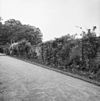 Zuidelijke keermuur met borstwering van het voorplein. - Amerongen - 20008525 - RCE -  Kasteel: zuidelijke keermuur met borstwering van het voorplein. 