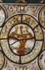 Interieur, glas-in-loodpaneel met gebrandschilderd glas, detail
