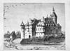 Originele tekening door J.F. Crookewit in bezit van Rijksdienst voor de Monumenten Zorg - Wijk bij Duurstede - 20213101 - RCE -  Kasteel: originele tekening door J.F. Crookewit in bezit van Rijksdienst voor de Monumenten Zorg 