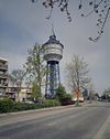 Overzicht watertoren met op ijzeren draagconstructie - Goes - 20353270 - RCE -  Watertoren: Overzicht watertoren met op ijzeren draagconstructie (opmerking: Gefotografeerd voor Monumenten In Nederland Zeeland) 