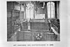Het inwendige der Hoofdsynagoge te Middelburg in 1905 met biema (= verhoging voor het voorlezen van de Tora) en kroonluchter - Middelburg - 20154708 - RCE -  Synagoge/ Diversen Synagogen: Het inwendige der Hoofdsynagoge te Middelburg in 1905 met biema (= verhoging voor het voorlezen van de Tora) en kroonluchter 