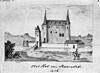 Exterieur, tekening in bezit van Rijksdienst van de Monumenten Zorg - Haamstede - 20095512 - RCE -  Kasteel: exterieur, tekening in bezit van Rijksdienst van de Monumenten Zorg 