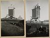 Twee foto's van herstel van standerdmolen na oorlogsschade - Retranchement - 20327099 - RCE -  Molen van Retranchement: Twee foto's van herstel van standerdmolen na oorlogsschade 