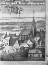 Toren pl.m. 1675. uit- Smallegange, Chronyk van Zeeland - Gapinge - 20074956 - RCE -  Nederlands Hervormde Kerk: Toren pl.m. 1675. uit: Smallegange, Chronyk van Zeeland (opmerking: Fotonummer 10231) 