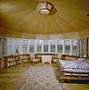 INTERIEUR, OVERZICHT STUDEERKAMER MET WINDROOS - Vlissingen - 20302819 - RCE -  Het Wooldhuis: INTERIEUR, OVERZICHT STUDEERKAMER MET WINDROOS 