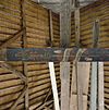 INTERIEUR, VOORKAMER EERSTE VERDIEPING, DETAIL VAN BESCHILDERDE MOERBALK - Brielle - 20268353 - RCE -  woonhuis: INTERIEUR, VOORKAMER EERSTE VERDIEPING, DETAIL VAN BESCHILDERDE MOERBALK 