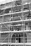 Exterieur (TIJDENS RESTAURATIE), KLOKKENTOREN, GEDEELTE - Delft - 20283042 - RCE -  ROOMS-KATHOLIEKE KERK (H. MARIA VAN JESSEKERK): Exterieur (TIJDENS RESTAURATIE), KLOKKENTOREN, GEDEELTE 