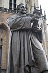 Statue of Hugo Grotius -  Statue of Hugo Grotius, made by Franciscus Leonardus StrackÃ© in 1886, placed at Grote markt in Delft/the Netherlands  Standbeeld voor Hugo de Groot te Delft (1886, Franciscus Leonardus StrackÃ©) 